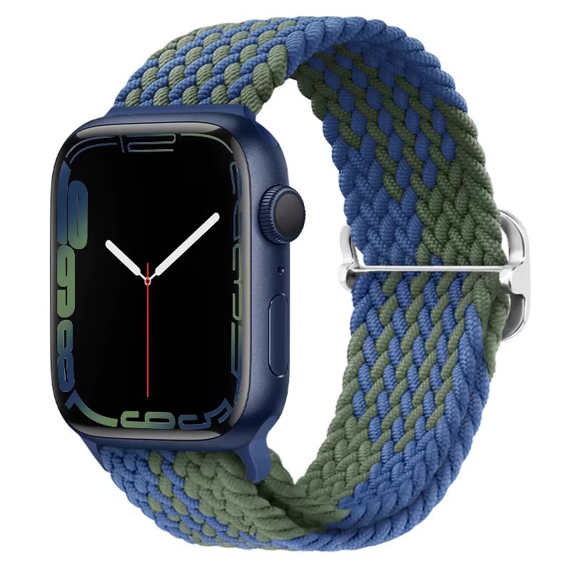 Apple Watch Nylon Double Braid Armband – Blau/Grün