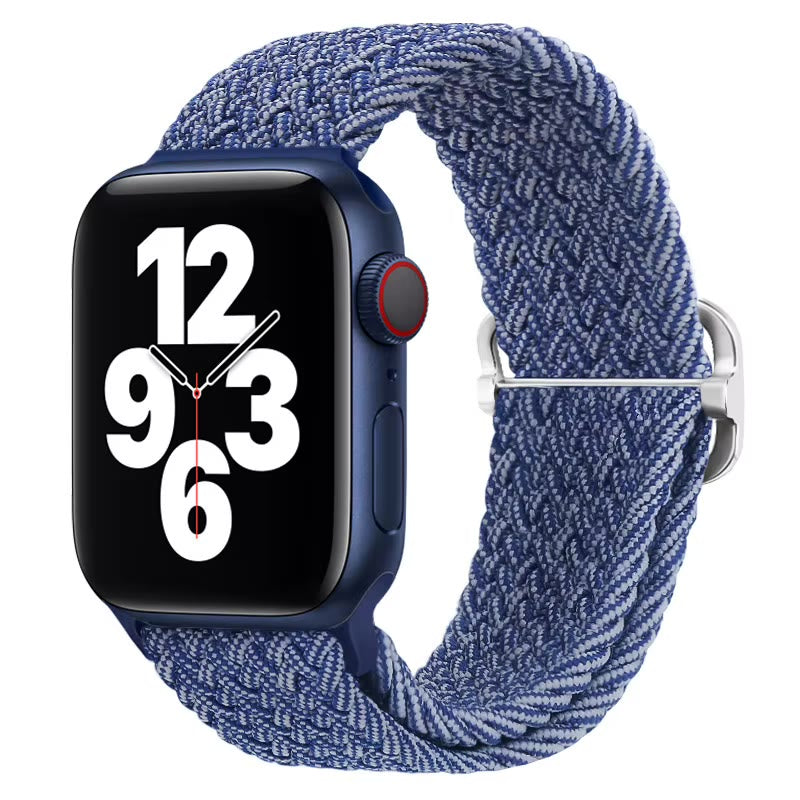 Apple Watch Nylon Double Braid Armband – Blau/Grau