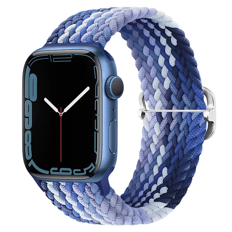 Apple Watch Nylon Double Braid Armband – Blau/Hellblau