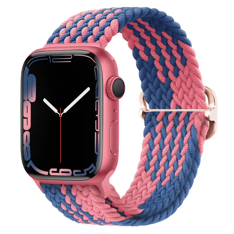 Apple Watch Nylon Double Braid Armband – Blau/Pink
