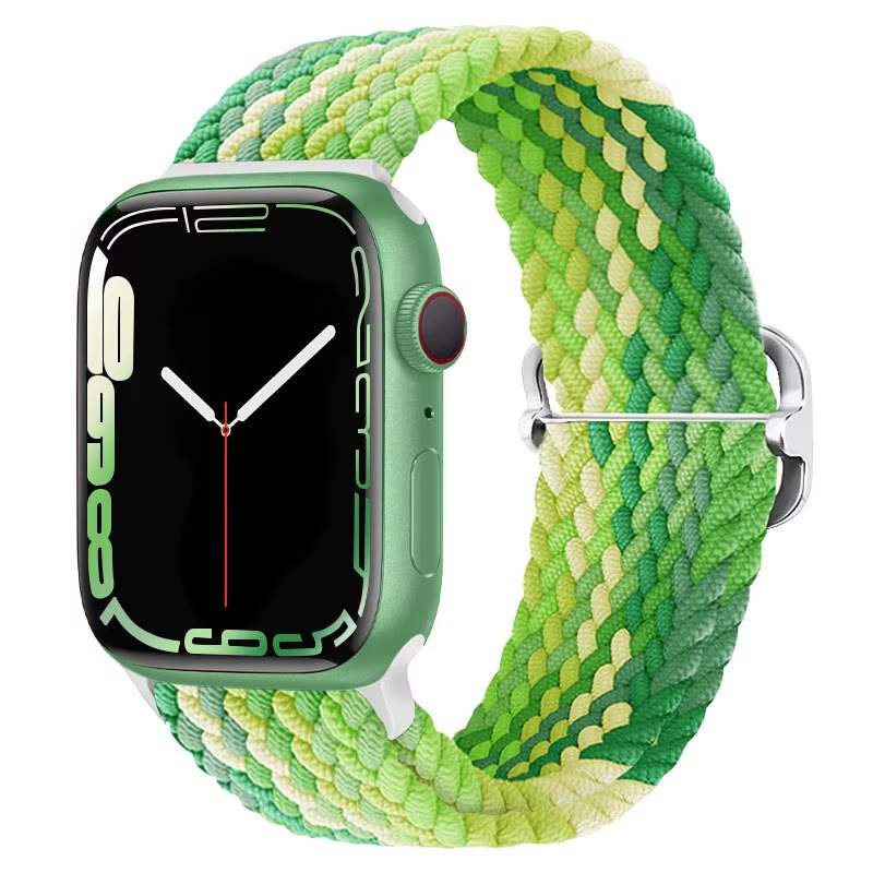 Apple Watch Nylon Double Braid Armband – Grün/Hellgrün