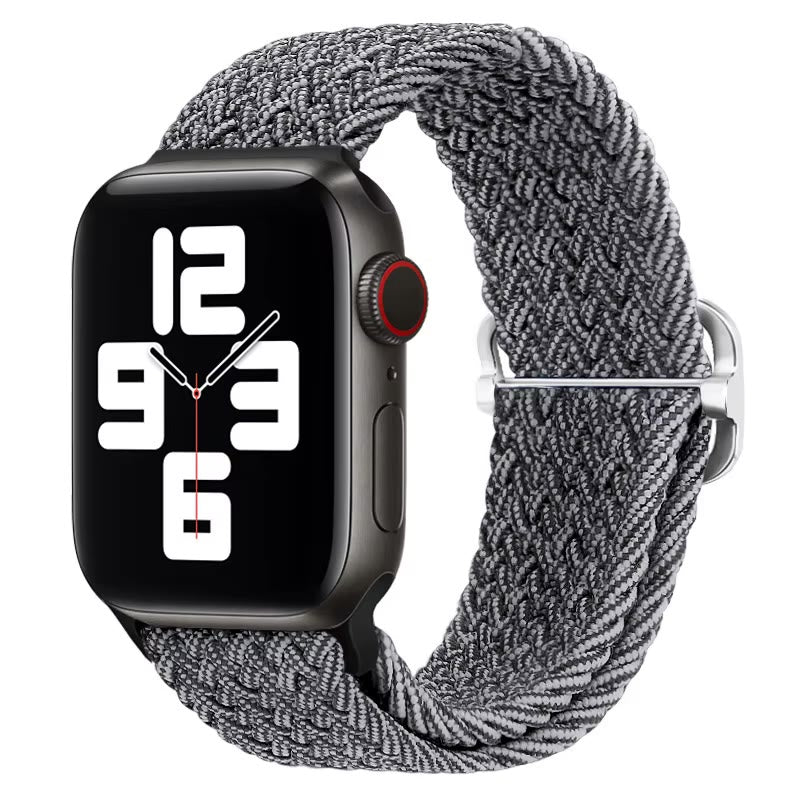 Apple Watch Nylon Double Braid Armband – Grau/Hellgrau